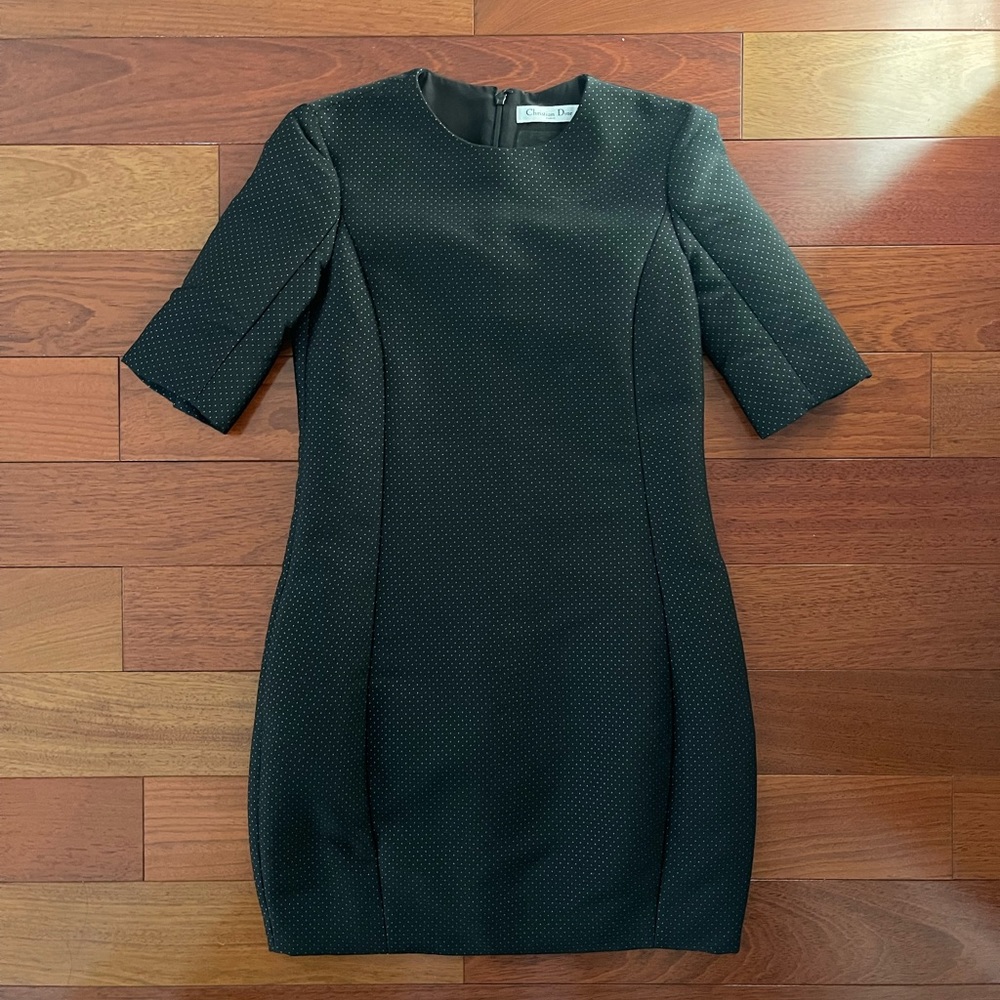 AUTHENTIC Vintage Dior Dotted Mini Dress Black
